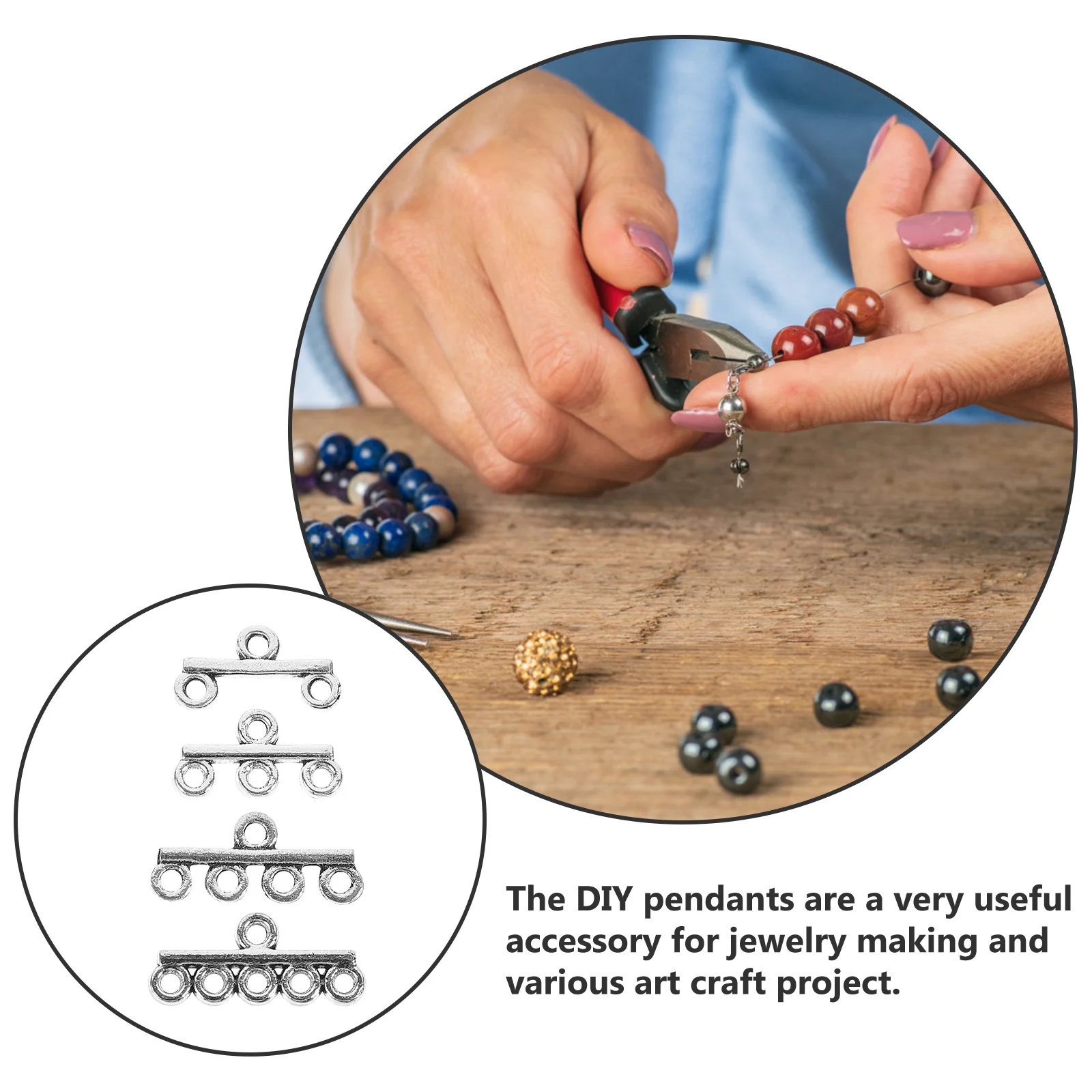 

40Pcs Alloy Hollow Charms Pendant Connectors Vintage Style Jewelry Making Accessories DIY Bracelets Necklace Craft Parts