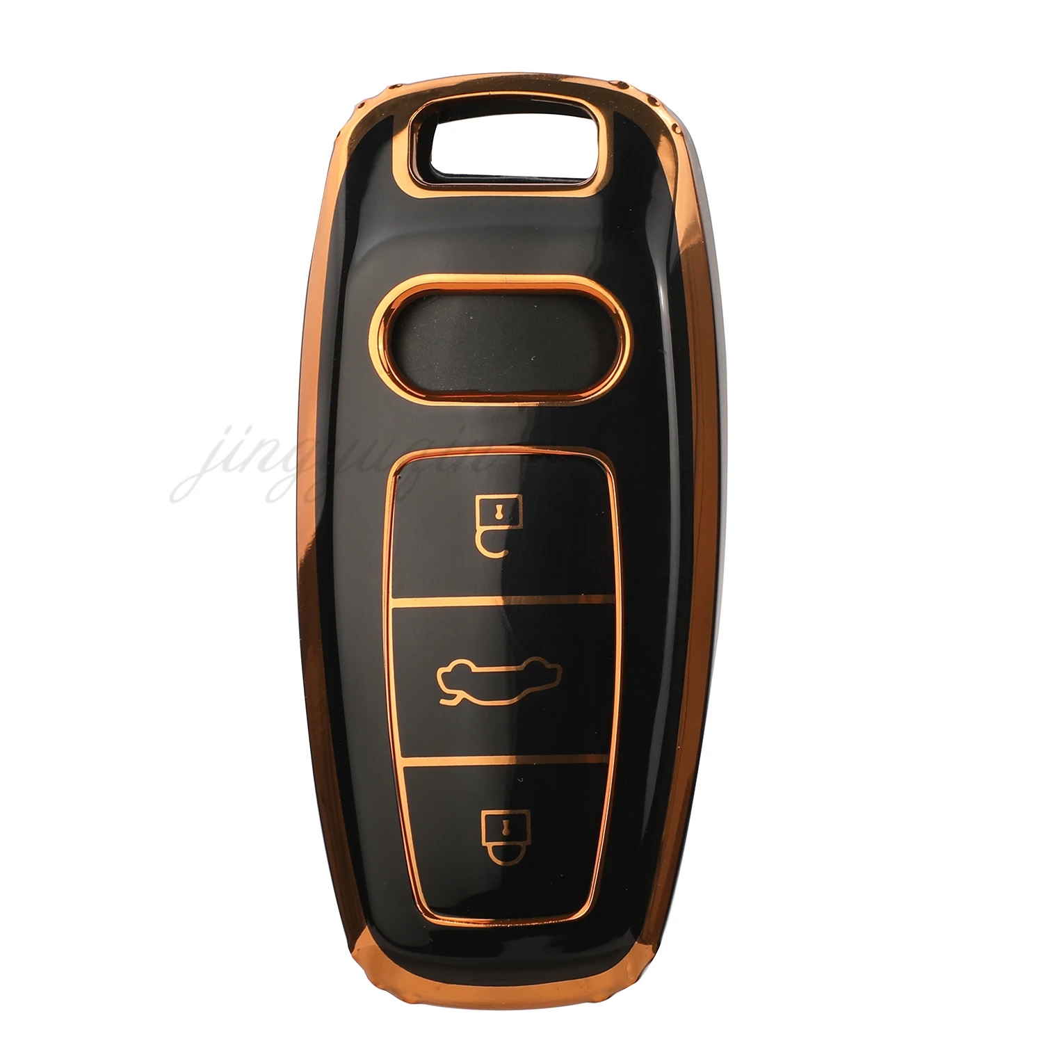 Jingyuqin Remote Car Key Soft TPU Cover Case For Audi 4K A8 E-tron Q5 Q7 Q8 C8 D5 SQ8 R8 A1 A3 A4 A6 A7 Protective Replacement