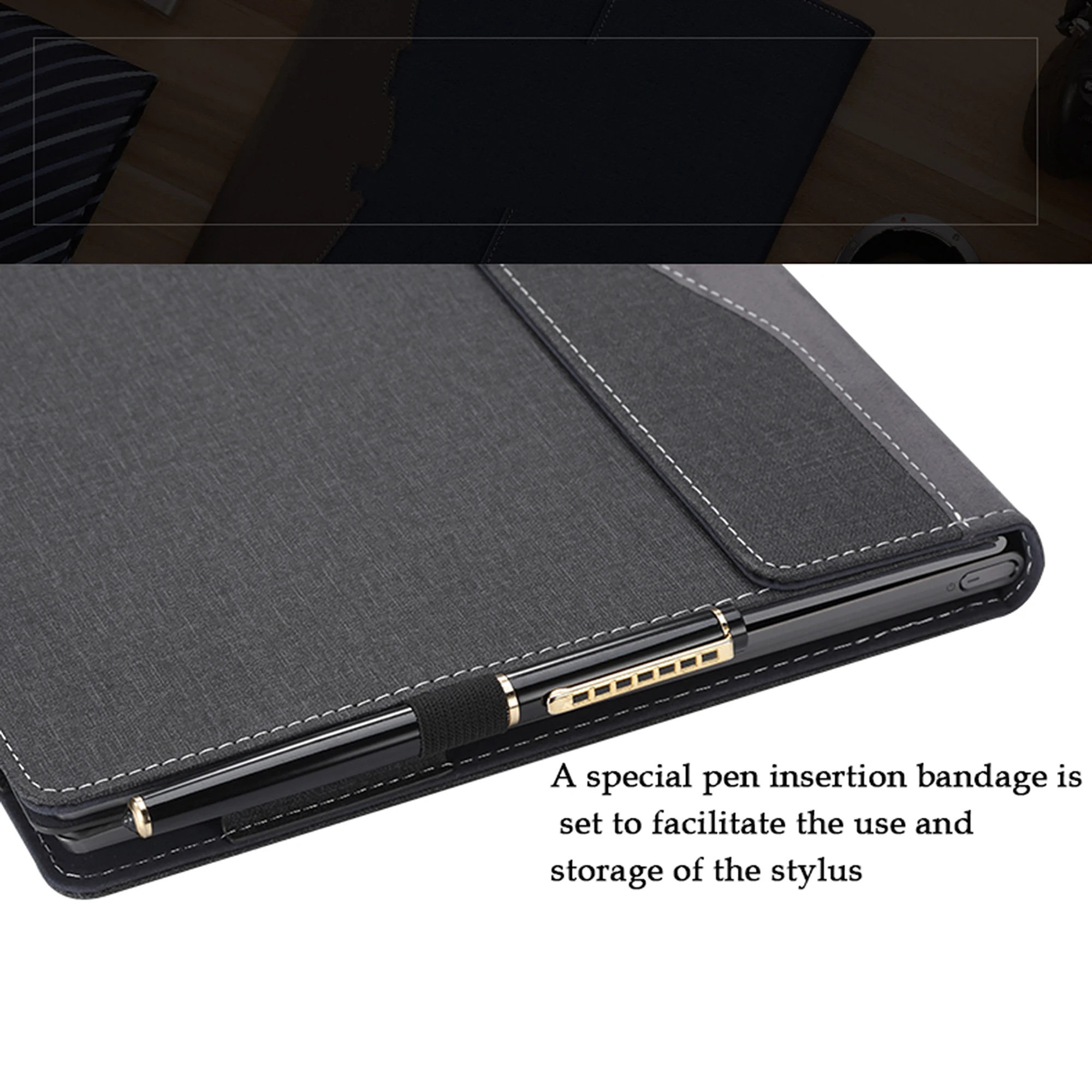 Fotografia 6: Capa protetora de couro destacável 2 em 1 para Lenovo Thinkpad P1 Gen 7 8 9/ ThinkPad T1g Gen 8 9 16 polegadas