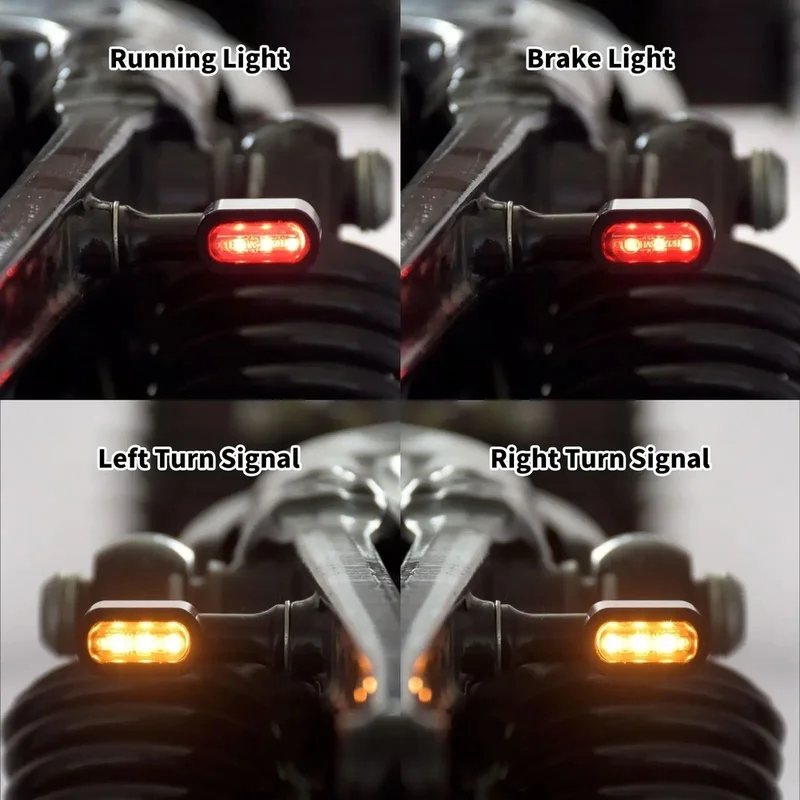 NCSMT Motorcycle E Mark LED Rear Mini Brake Turn Signal Light Indicator for Harley Spotster XL883 Touring Glide Dyna Softai