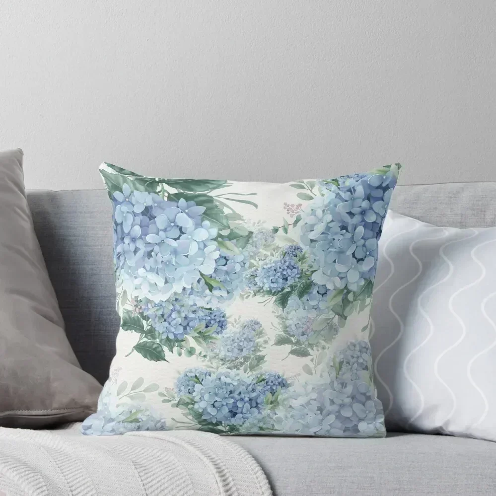 

Blue hydrangeas Throw Pillow Christmas Covers autumn pillowcase christmas decorations for home 2025 Custom Cushion Photo pillow