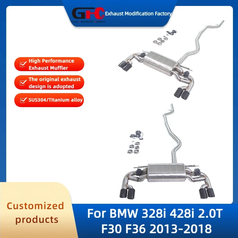 

Выхлопная система Catback Valvetronic для BMW 328i 428i F30 F36 2.0T 2013-2018, высокопроизводительный глушитель из нержавеющей стали с клапаном