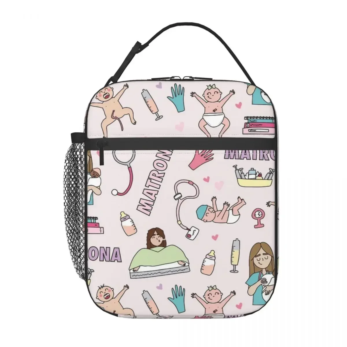 Cartoon Doctor Nurse Insulated Lunch Bag Enfermera En Apuros Food Container Bags Reusable Cooler Thermal Lunch Boxes For Picnic