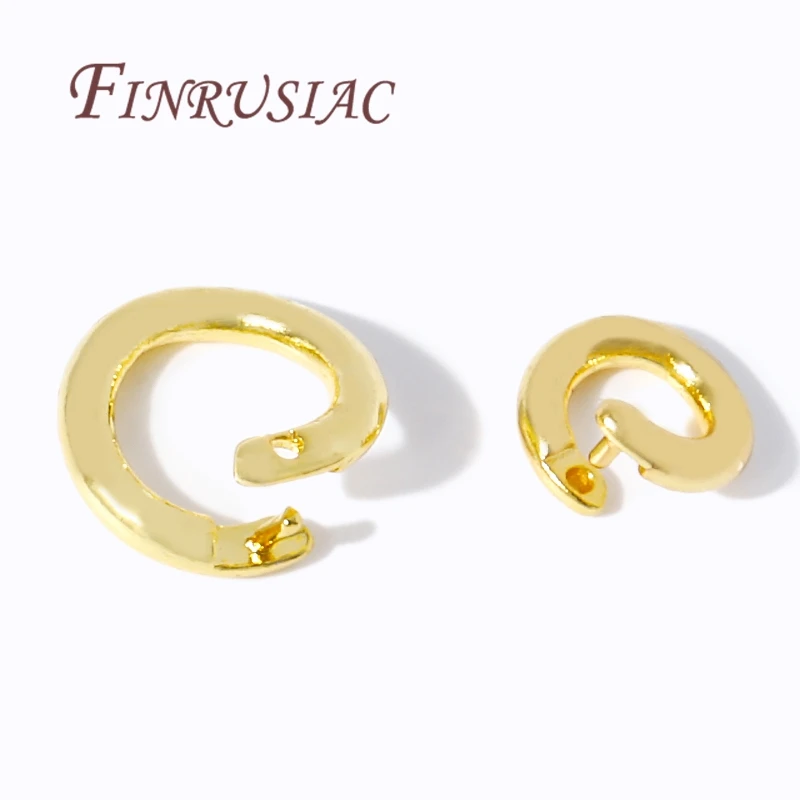 10-30 Teile/los 5,5/7,5mm Single Loop Offene Biegeringe 18K Gold Überzogene Spaltringe Anschlüsse Für Schmuck Machen, Findings Für DIY – Detail 16