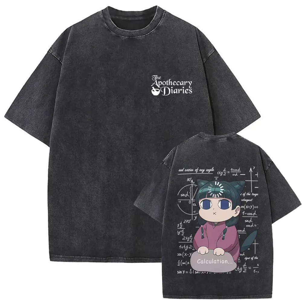 

Washed Vintage Anime The Apothecary Diaries T-shirt Kawaii Cute Maomao Graphic T Shirt Men Women Casual Cotton Oversized T-shirt