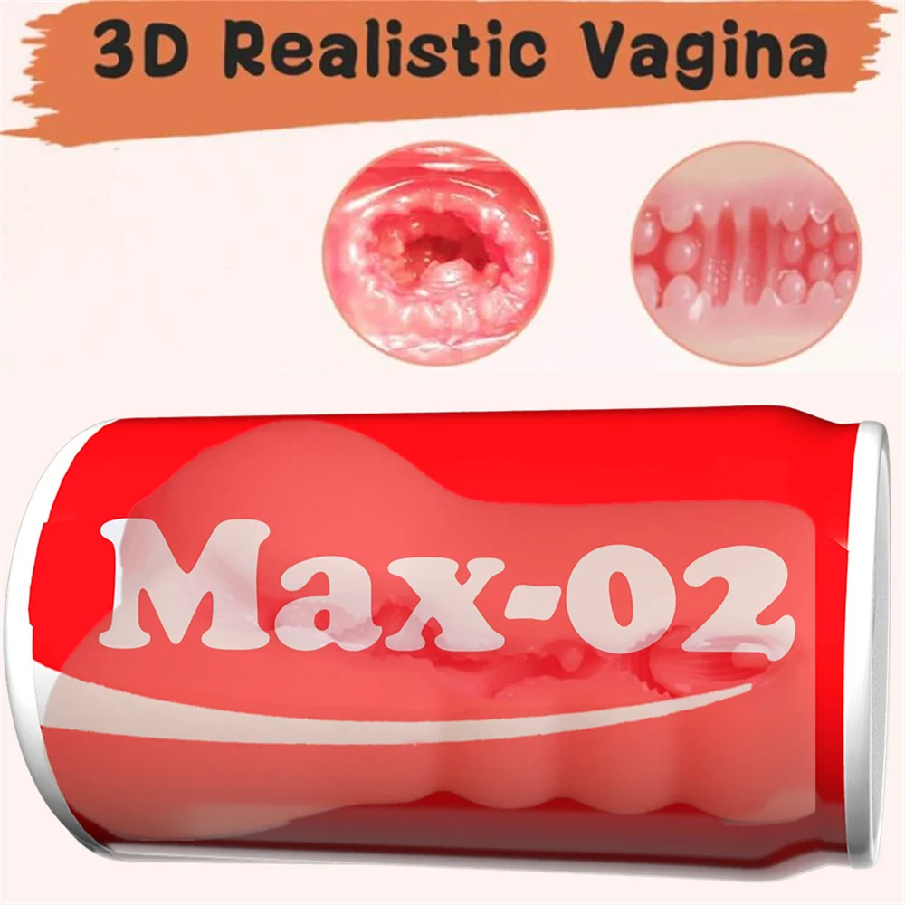 Max-02 3D Realistic Pocket Pussy Sex Egg Mini Sex Toys for Men Vaginal Tight Wrapping Vagina Oral Anus Male Masturbator