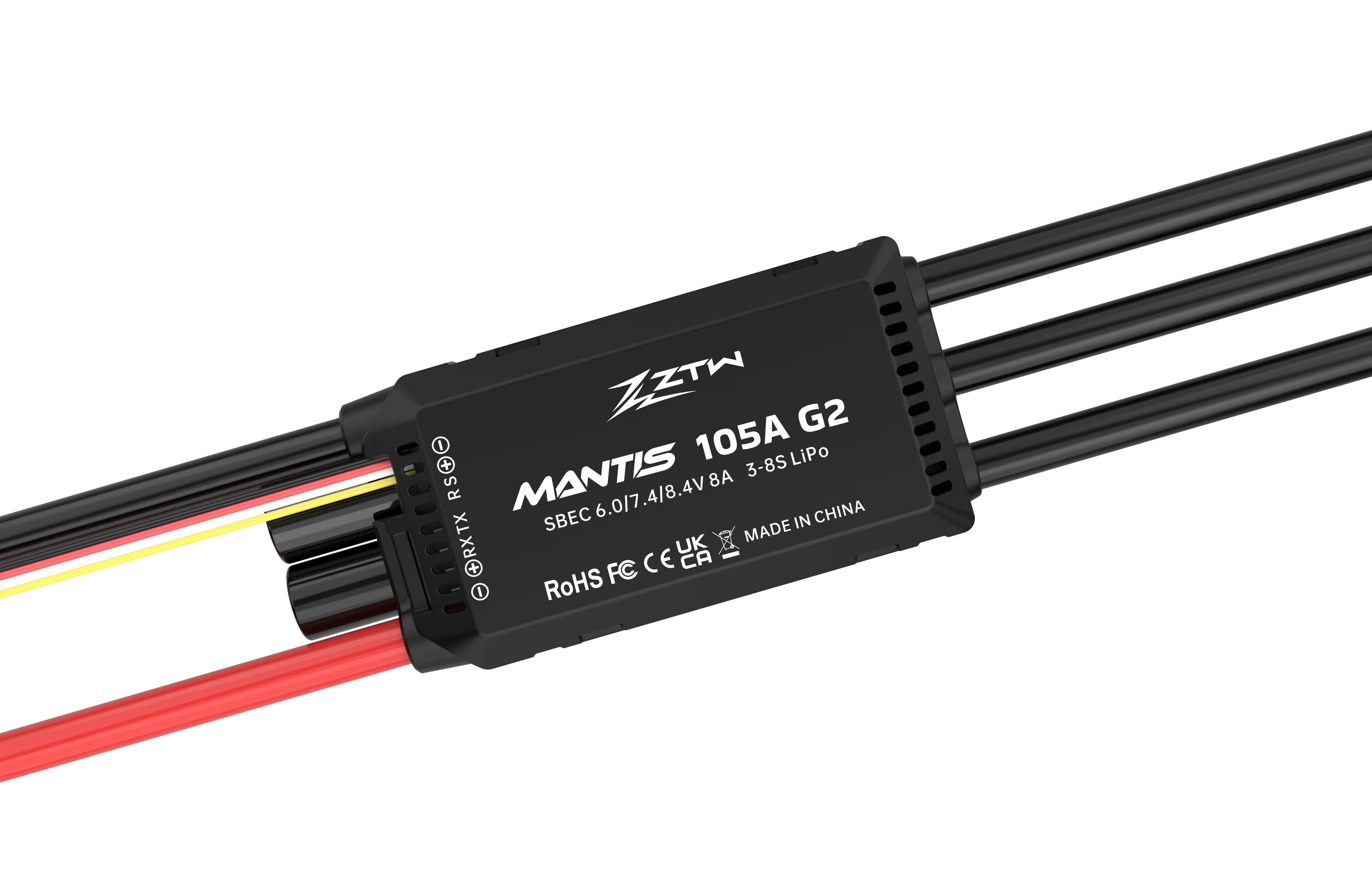 ZTW Mantis G2 85A/105A/125A 32Bit Brushless ESC Speed Control 3-8S Built-in SBEC 6/7.4/8.4V 8A For RC Airplane Aircraft Fix-wing