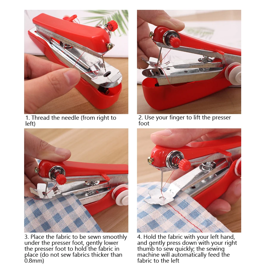 Mini-Handnähmaschine, leicht, tragbar, für Reisen und den Heimgebrauch, Stickwerkzeug zum Basteln und Reparieren – Detail 4