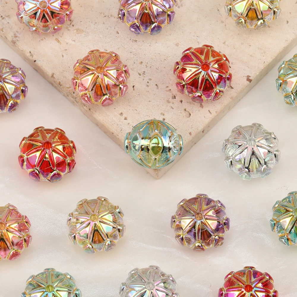 

Cordial Design 100Pcs 15*18MM DIY Beads/Hand Made/Aurora Antique Effect/Oblate Shape/Acrylic Bead/Jewelry Findings & Components