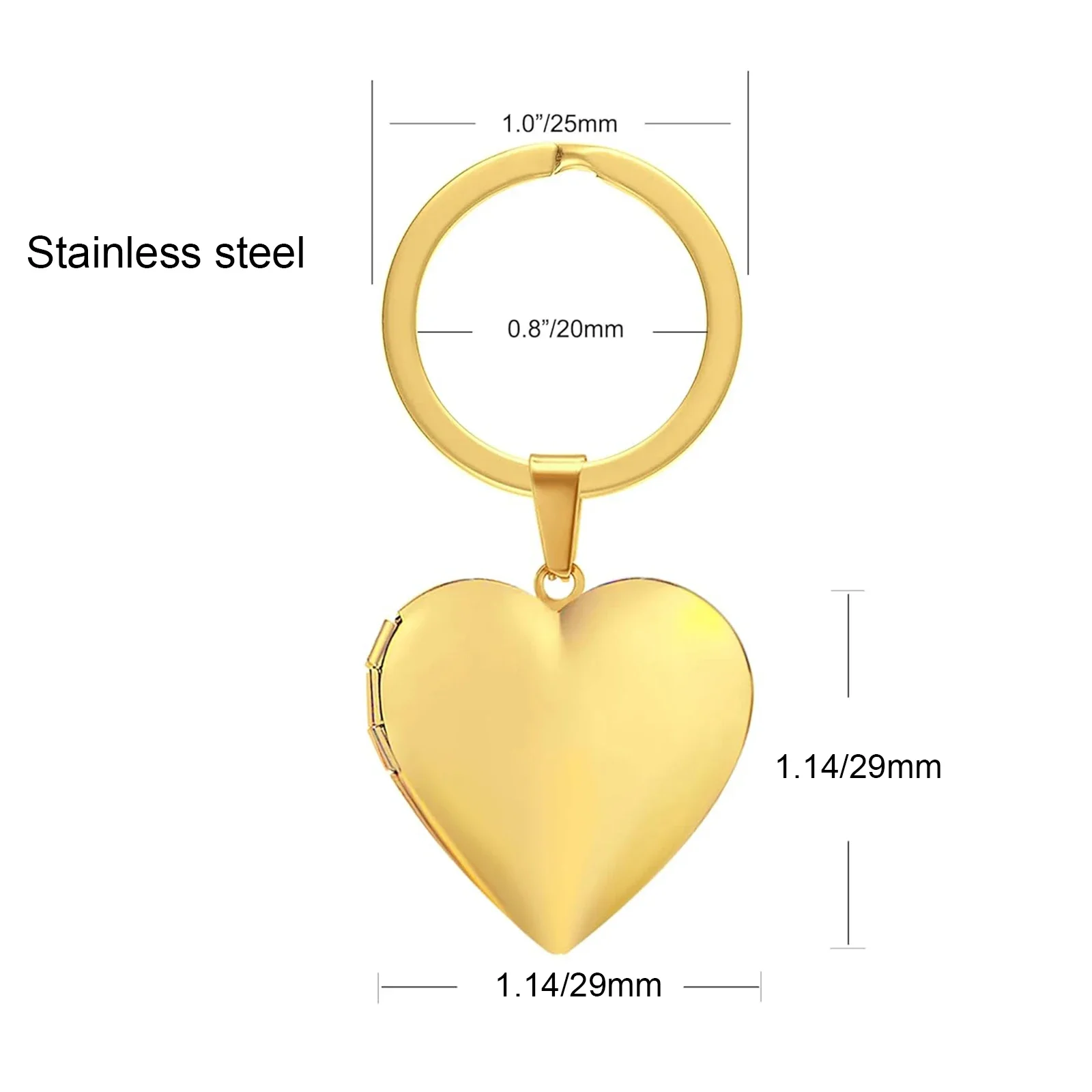 Custom Heart Photo Frame Key Chain for Women Girls Unisex Stainless Steel Locket Keychain Love Pendant For Women Men Gift
