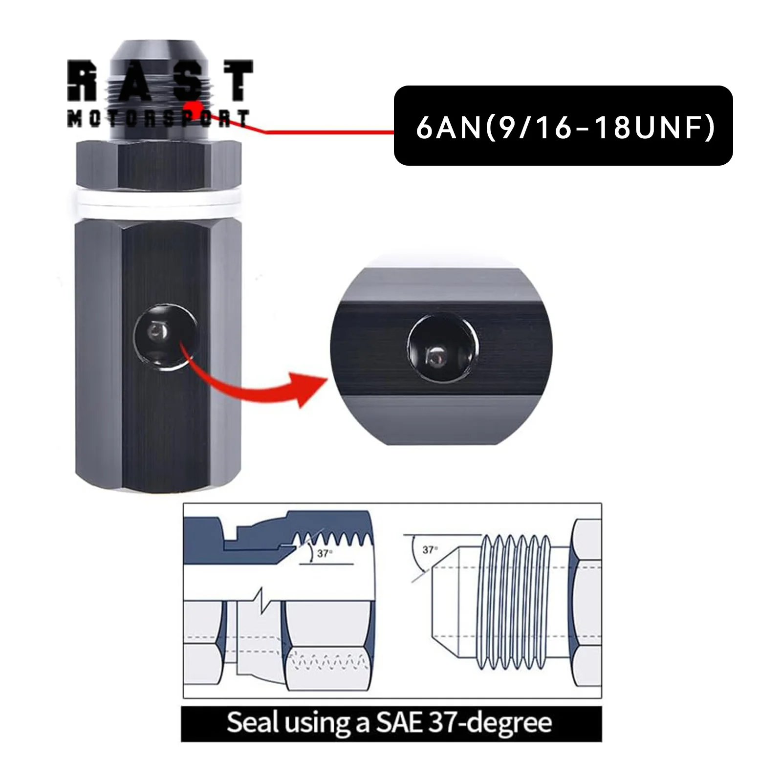 

Black Anodized Aluminum AN6 8AN 10AN Fitting Adapter Male Flare Fuel Cell Roll Over Valve Rollover Valve Tank Mounted