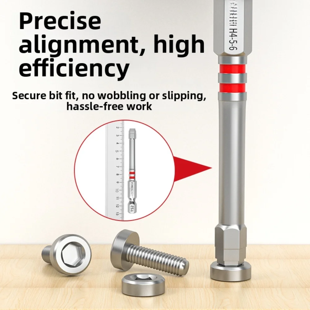 Silver Magnetic Hexagon Screwdriver Bits Set Pagoda Socket Design For Electric Drill Wrench Size Driver Tools 65mm