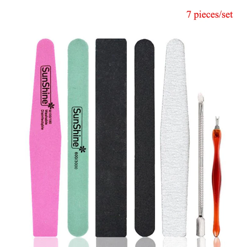 10 ชิ้นเล็บชุดเครื่องมือเล็บถูแถบขัด Double Sided Matte แถบฟองน้ําไฟล์เล็บถูตัดมือชุด