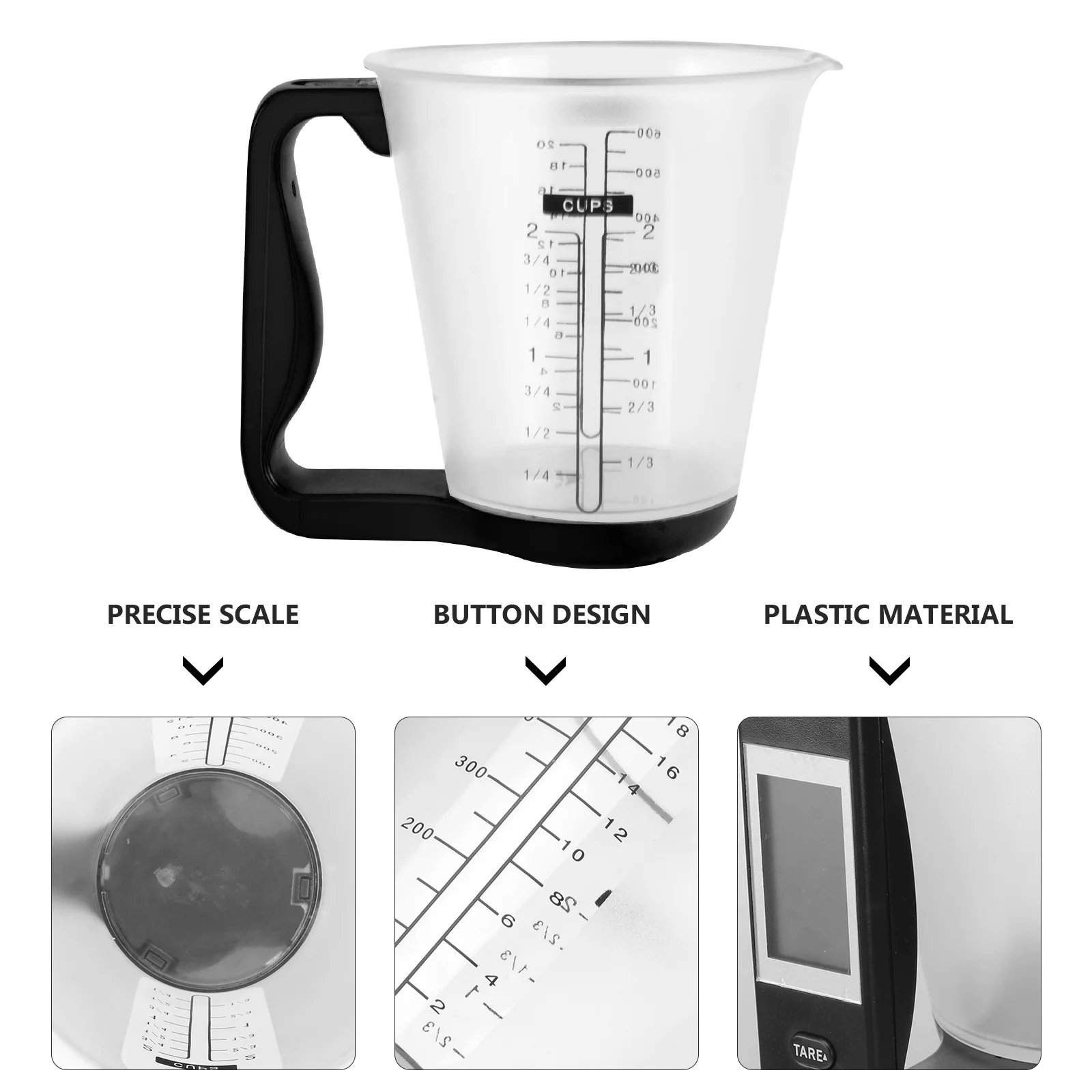 1PCS Digital Measuring Cup with Scale, Digital Kitchen Scale and Measuring Cup, 4 Cup Measuring Cups with LCD Display for Weigh