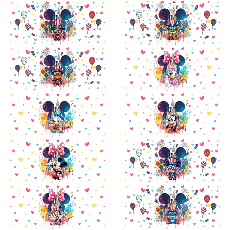 

Fourth of July Series easy peel waterproof DIY Decals 3D transfers uvdtf stickers 16oz uv dtf cup wraps for Libbey Glasses