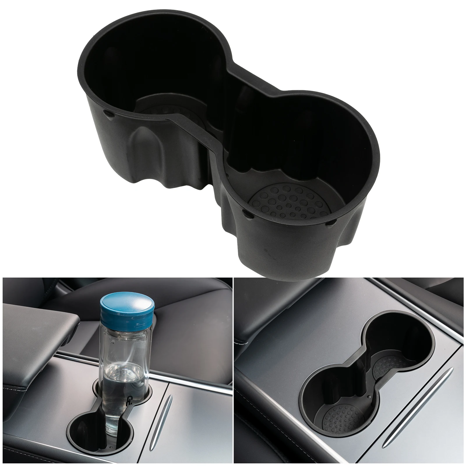 Cup Holder For Tesla Model 3/Y 2021+ Center Console Interior Accessories Slot Slip Limit Clip Universal Water Cup Hoder Insert