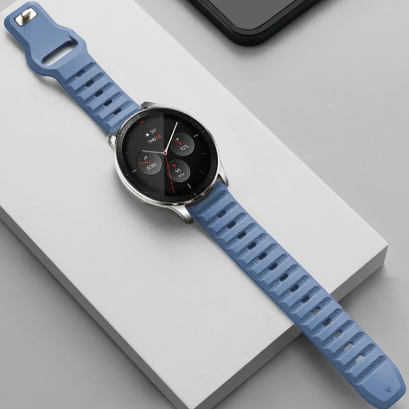 Pulseira de silicone de 20mm 22mm para samsung galaxy watch 6 5 4 40mm 44mm huawei watch 4 3/gt3 pro pulseira respirável amazfit gtr/gts