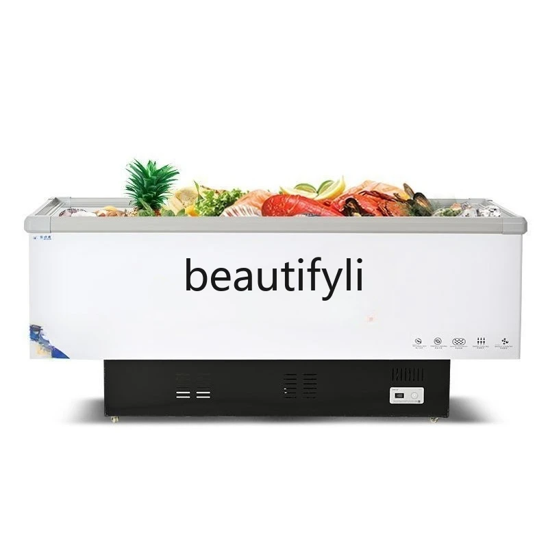 

Commercial 1.8m Flat Display Cabinet Refrigerated Freezer One-Button Conversion Supermarket Commercial Display Cabinet