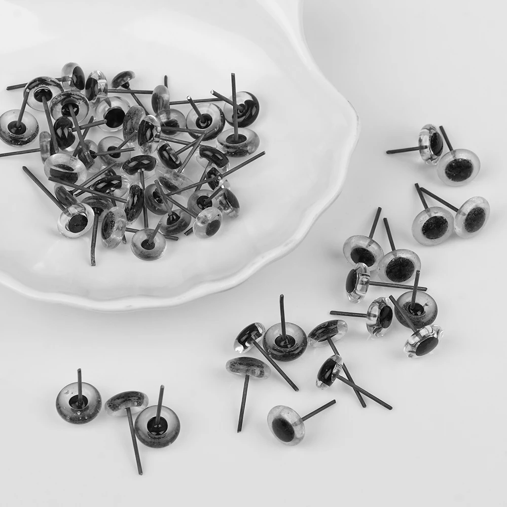 Ojos de seguridad cristal negros para muñecas y peluches