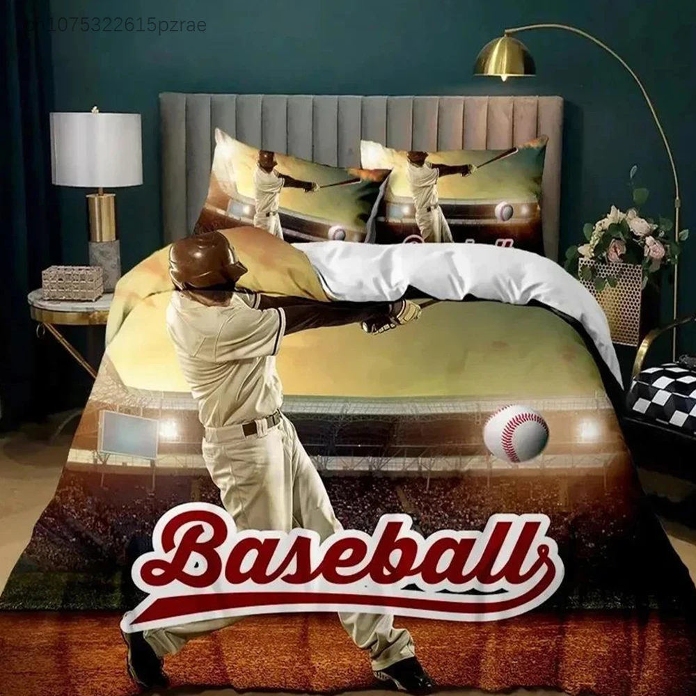 3D Print Sports Baseball Bedding Set For Bedroom Soft Modern Bedspreads Comefortable Kids Duvet Cover Quilt Cover And Pillowcase