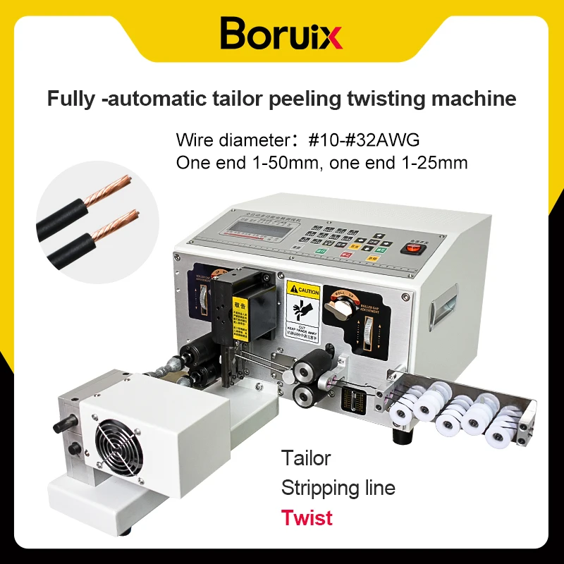 High speed Fully Automatic Computer Controlled Wire Stripping Machine for AWG12 - AWG32 Copper Cables