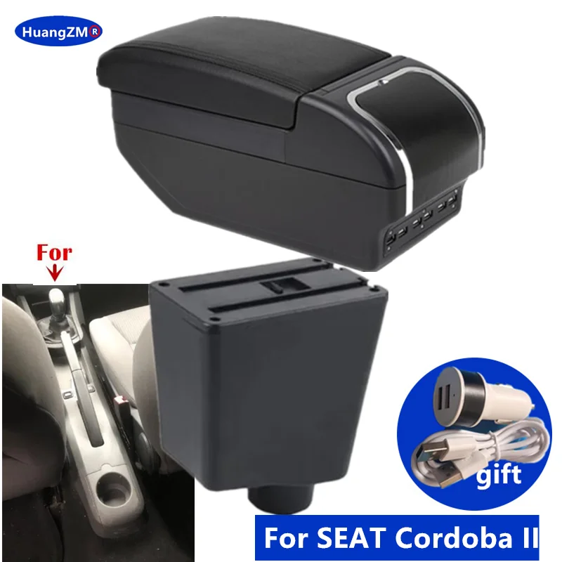 Für SEAT Cordoba II Auto-Armlehnenbox 2003 2004 2005 2006 2007 2008 2009 Aufbewahrungsbox Innenraum-Spezialnachrüstung Autoteile