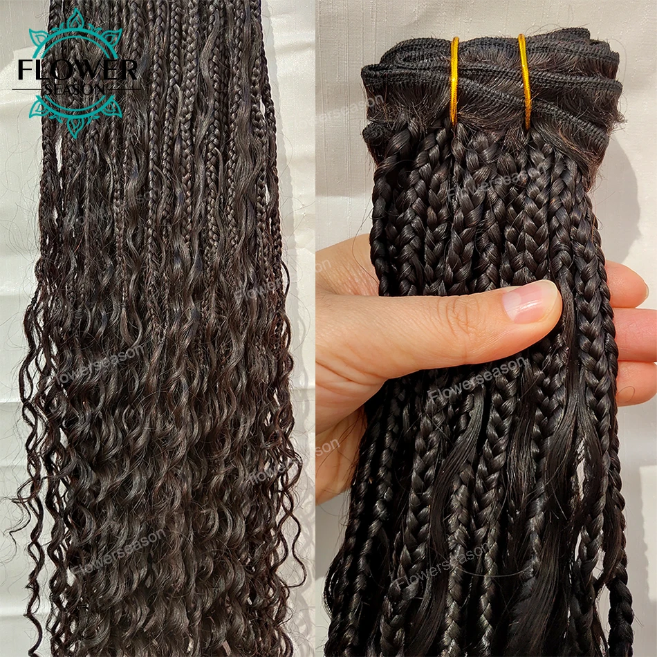 Pacotes de trama de cabelo humano com cachos, Weave Bundles Extension, trama dupla para mulheres negras, natural, 3 Bundles Box