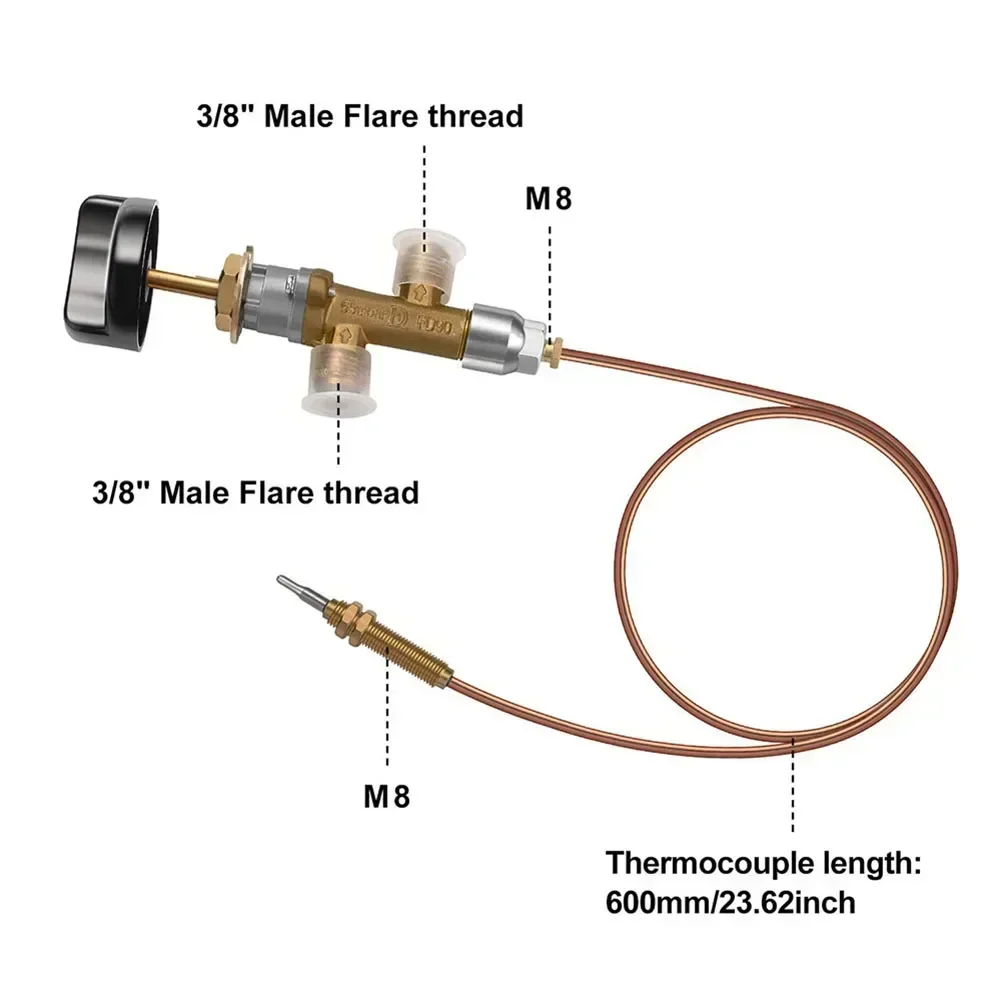 

For LPG Firepit Gas Management Kit with Propane Valve Features Robust Construction and Essential Installation Parts