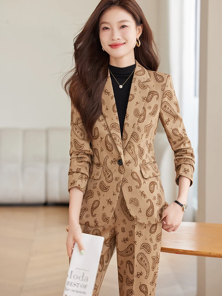 Tailleur pantalone da donna Abbigliamento da lavoro da lavoro femminile da donna Set da 2 pezzi Giacca e pantaloni blazer formale beige kaki blu nero