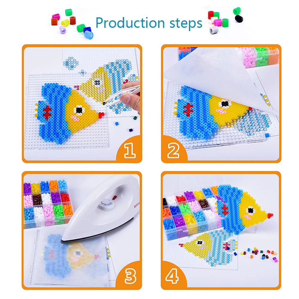 Sicherungsperlen, 5 mm, 1000 Stück, 36 Farben, perlmuttfarbene Eisenperlen für Kinder, Hama-Perlen, DIY-Puzzles, hochwertiges handgefertigtes Geschenk für Kinder, Perler-Spielzeug – Detail 4