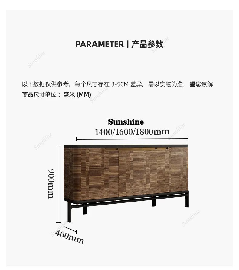 Italian minimalist marble dining side cabinet modern villa living room storage decorative cabinet