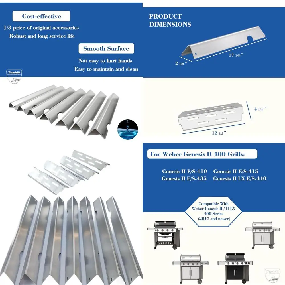 

Upgraded 17 Stainless Steel Flavorizer Bars and Heat Deflectors for Weber Genesis 2 GS4 400 Series Grills