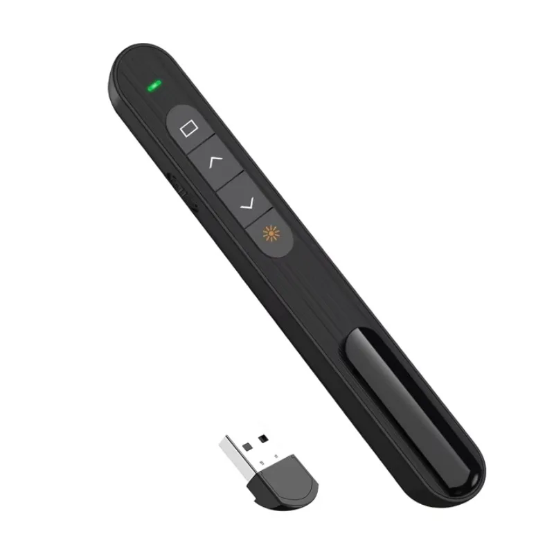 Wireless PPT Clicker USB Laser Volume Control One Size Slide Hyperlink for Office Classroom Portable Presentation Remote Tool
