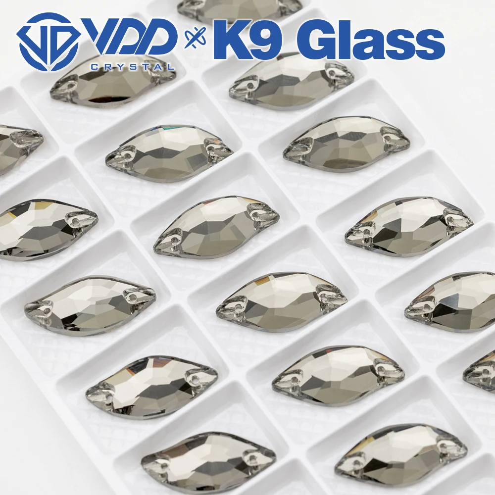 VDD S103 Black Diamond Leaf AAAAA Top-Qualität K9 Glas aufnähbare Strasssteine, Kristall-Flachsteine zum Aufnähen für Kleidungsdekorationen – Detail 6