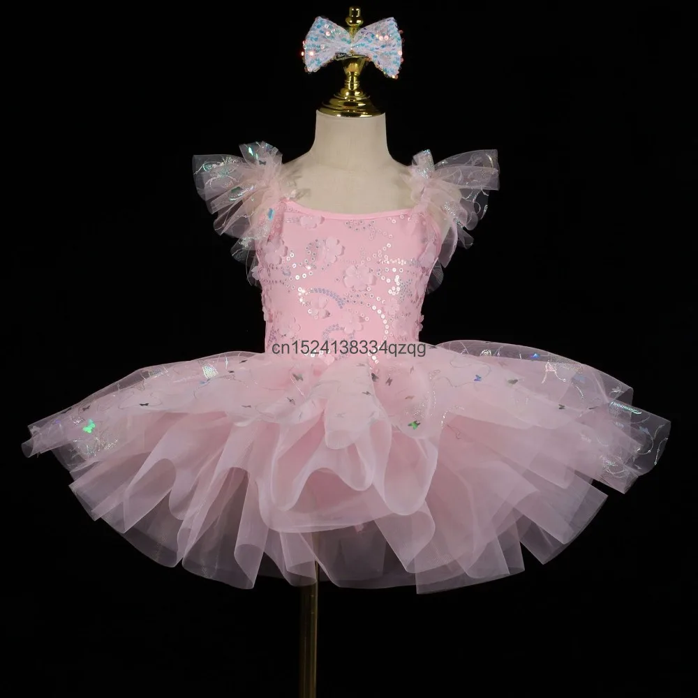 

Детская пышная газовая юбка с блестками, платье для балета и танцев, милое платье принцессы для детского сада, танцевальное платье на день защиты детей