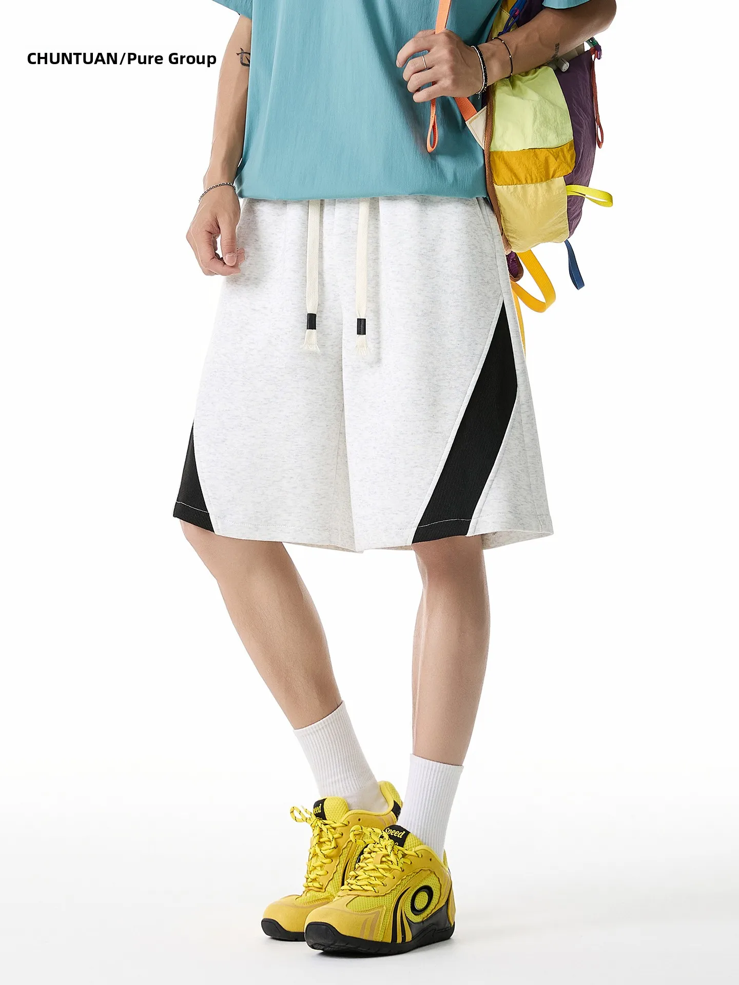 

Американский Sle Heavyweight Sport orts Мужская летняя свободная повседневная модная цветная блузка с прямыми штанинами Уличная одежда Пять четвертей...