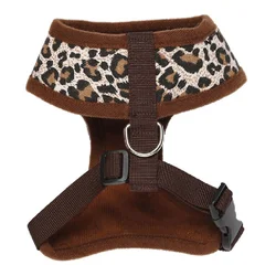 Pet Dog Adjustable Canvas Chest Harness - Size L (Leopard Print) Adjustable dog harness Dog chest harness