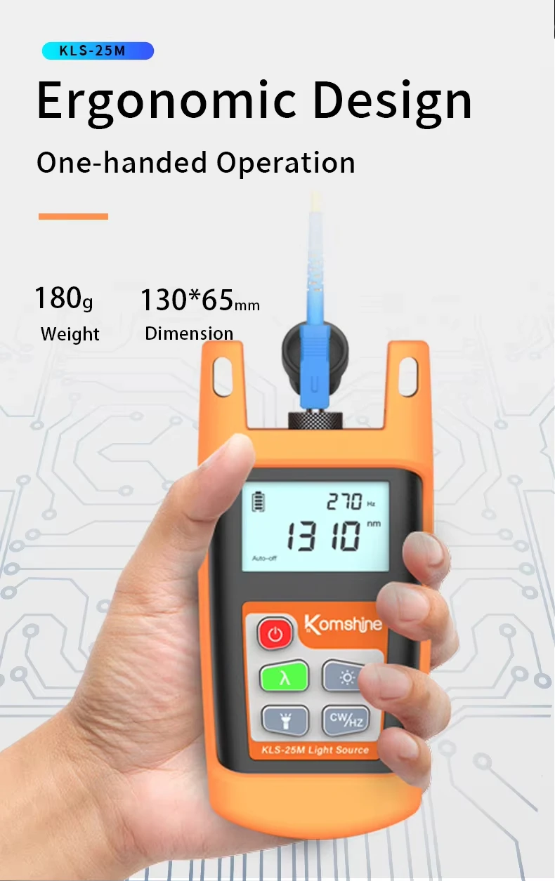 KLS-25M Optic Power Meter Fiber Optic Laser Source SM 850/1300nm SM 1310/1550nm Optical Light Source Tester LED Function
