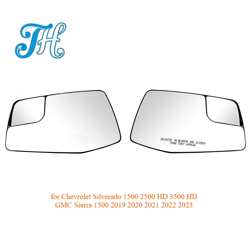 Left Right Heated Wing Rear Mirror Glass for Chevrolet Silverado 1500 2500 HD 3500 HD GMC Sierra 1500 2019 2020 2021 2022 2023