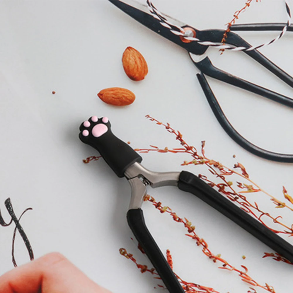 Silicone Cat Paw Manicure Nipper Protective Cover Nail Scissors Sleeve Pedicure Tools Dead Skin Tweezers Cap