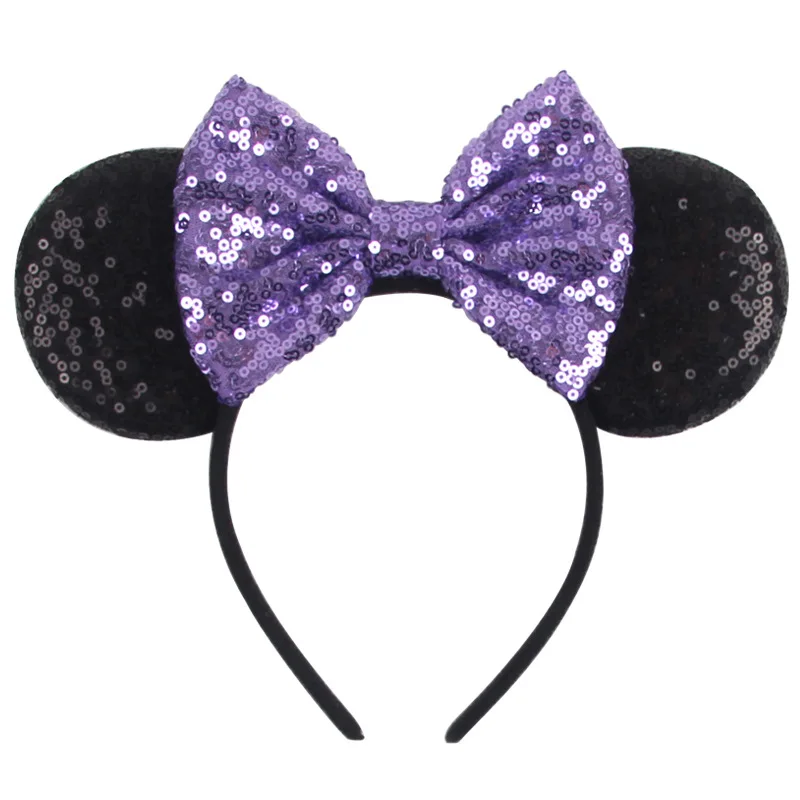 Amusement park glitter bow headband, sweet European and American ear headband, cute cartoon mouse hair accessory