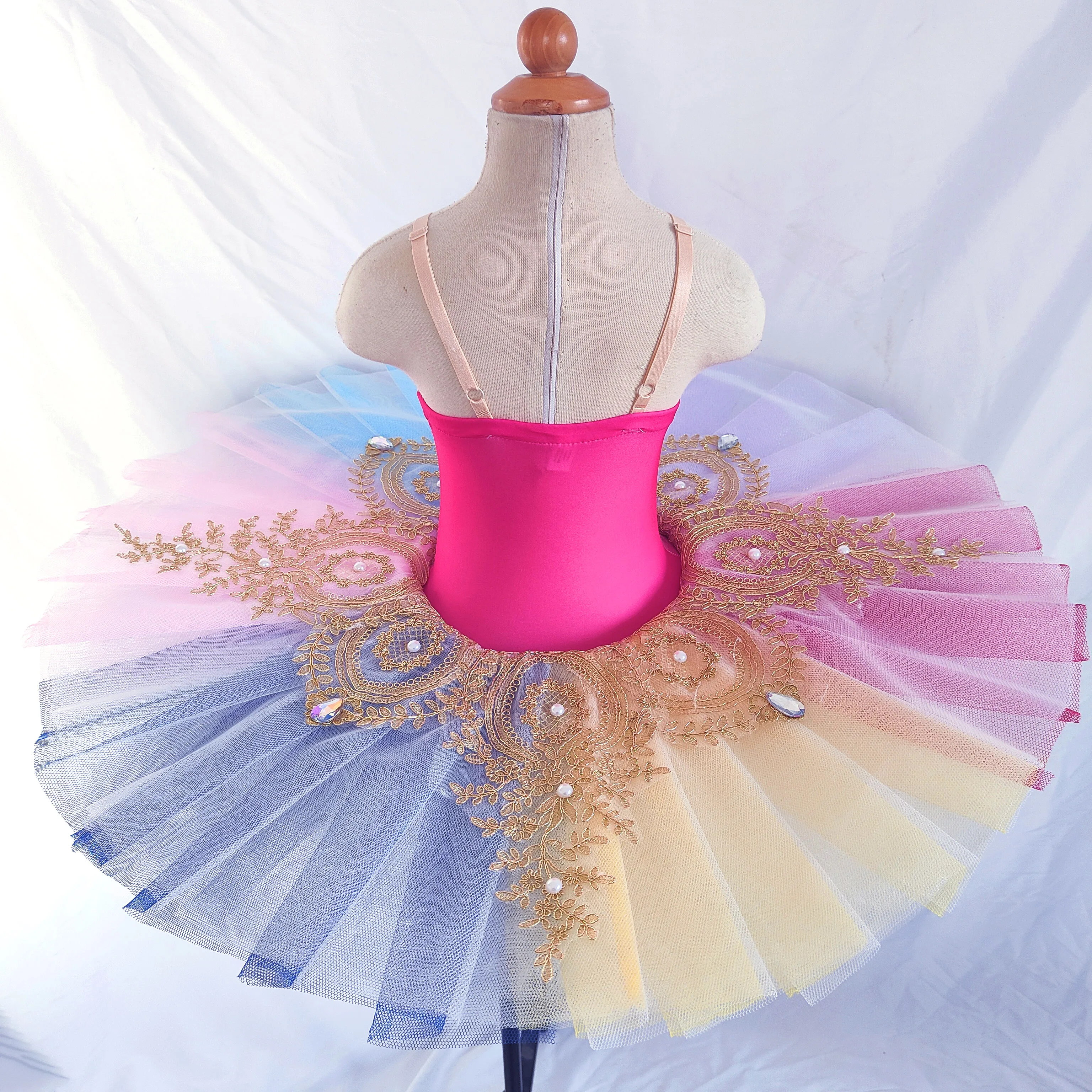 Adult Children's Professional Ballet Tutu Rainbow Ballet Costume Kids Sleeping Beauty Dress Female Pancake Tutu skirt Girls