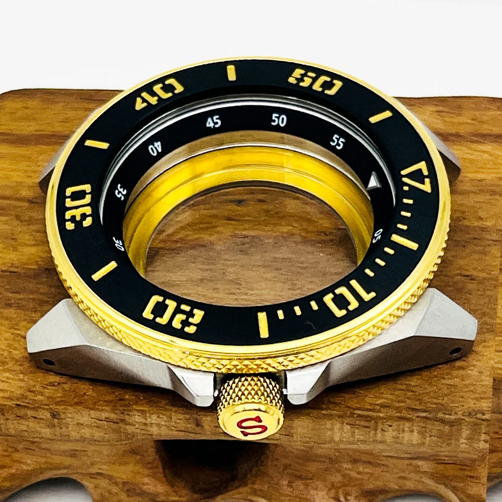 Mod 44mm SRPB Samurai Watch Case Fit For 7s26 NH34 NH35 NH36 Movement Transparent Back cover Samurai Watch Cases