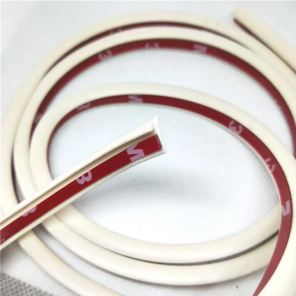 

10 Meters Car Sealing Strip Slanted T-Type Rubber Weatherstrip Edge Trim White