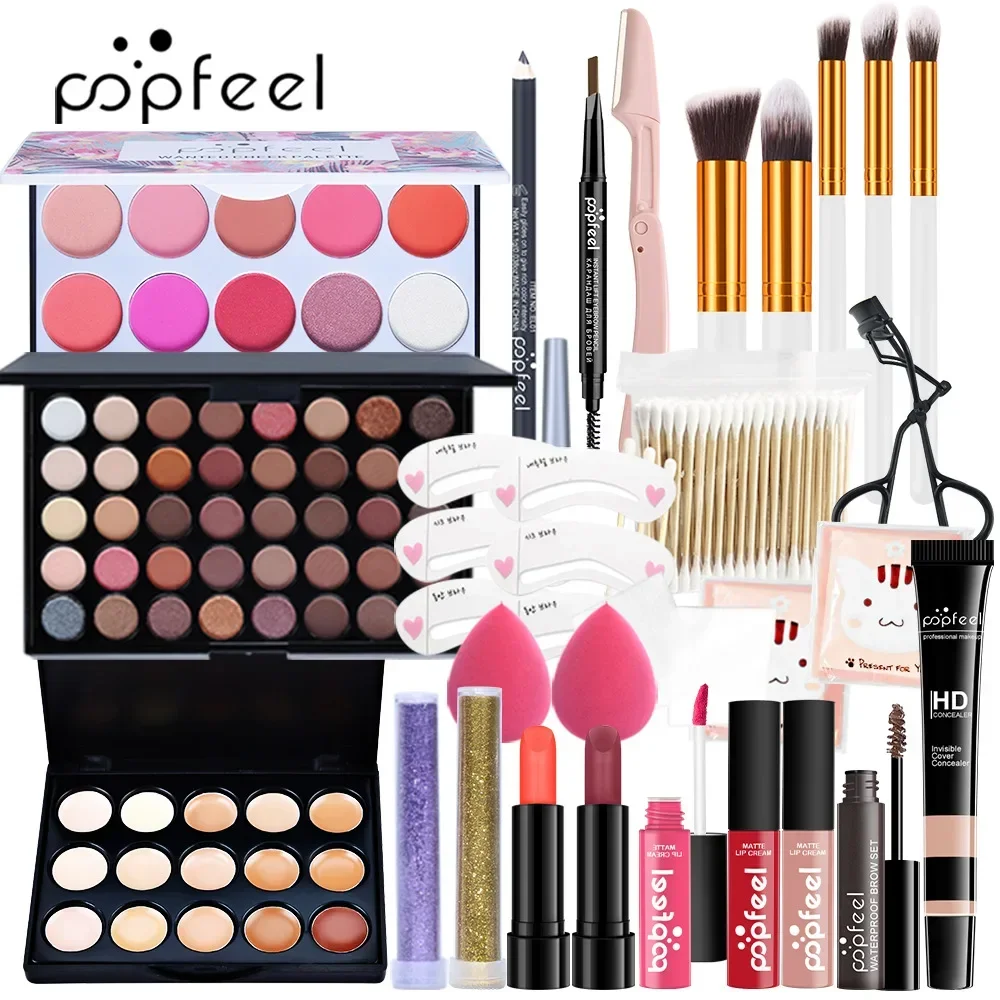 Best-Selling Popfeel Makeup Kit Full Set All In One Eyeshadow Eyeliner Concealer Foundation Luxe Sets Gifts for Women Cosmetics