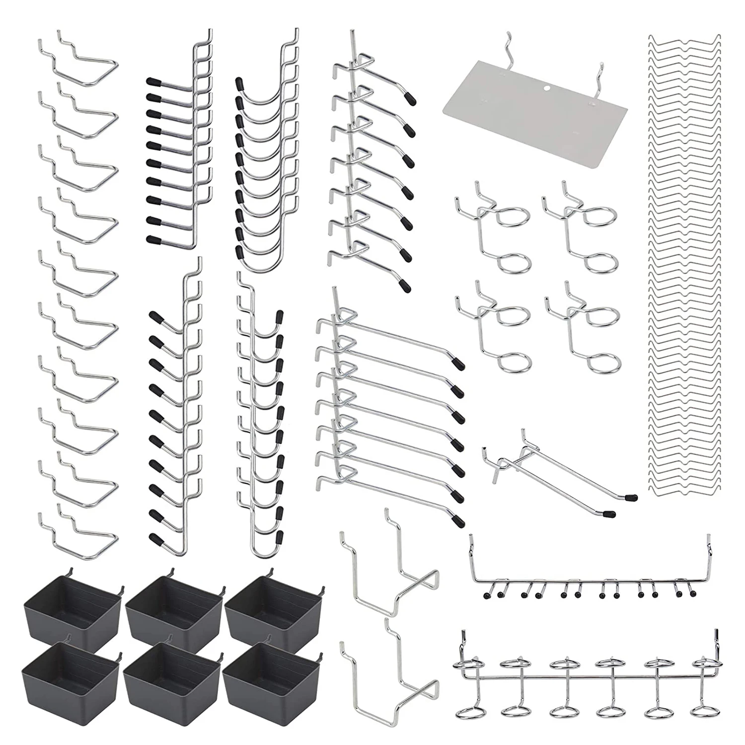140-teiliges Metall-Stecktafel-Haken-Organizer-Set für die Werkbank, 114-teilig optional, verschiedene Hakenarten für die Werkzeugaufbewahrung