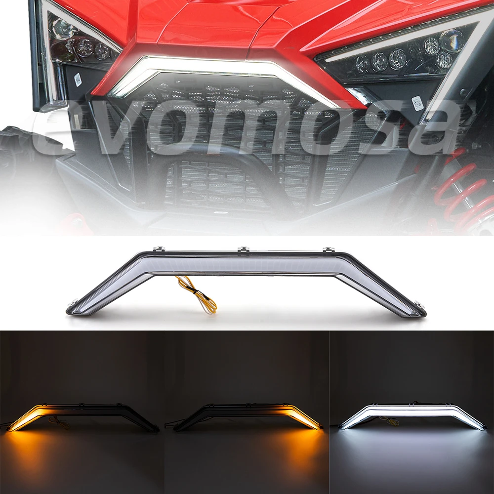 

UTV Front Accent Light LED Center Grill Yellow Turn Signal Light for Polaris RZR PRO XP / 4 2020-2021 RZR PRO R 2022 #2884346