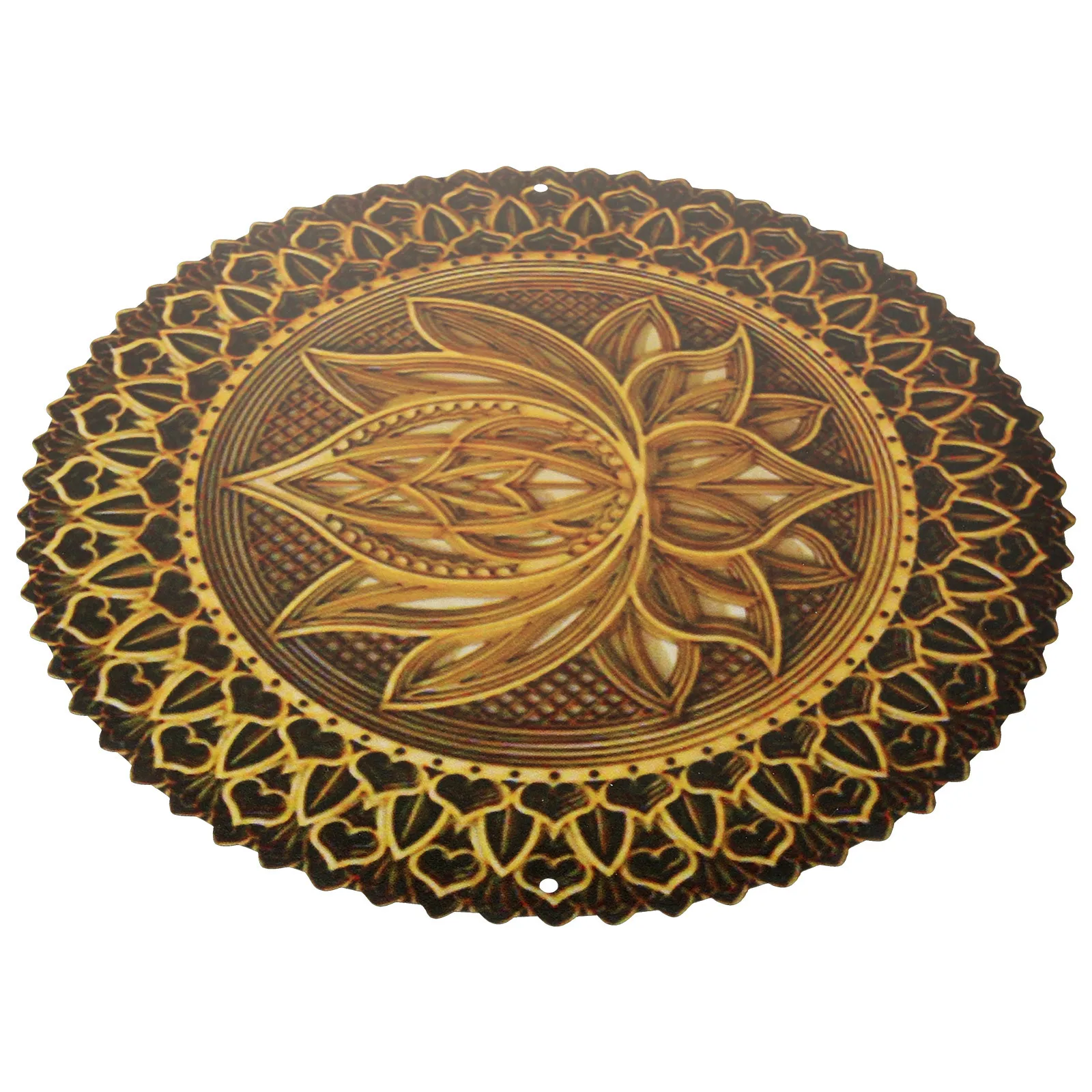 

Metal Wall Decor Mandala Pattern Round Hanging Decoration Vivid Realistic Art for Living Room Bedroom Garden Home