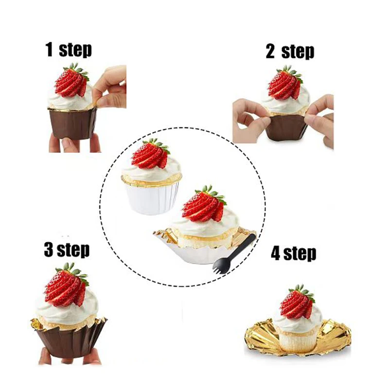 50 PCS/Pack 6 Colors Muffin Cupcake Liner Cake Wrappers Baking Cup Tray Case Cake Paper Cups Pastry Tools Party Supplies 2
