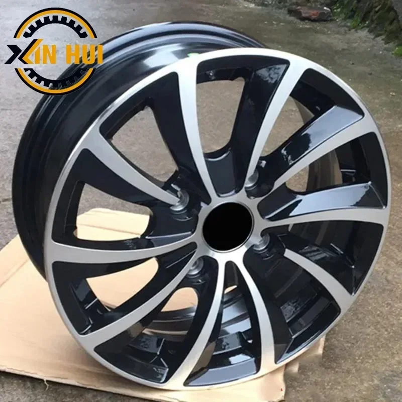 XingHui XX612 14 inch Aftermarket Wheel CB67.1 35mm Offset 4 Hole 4X100 14x5.5J Rims with Black Machine Face